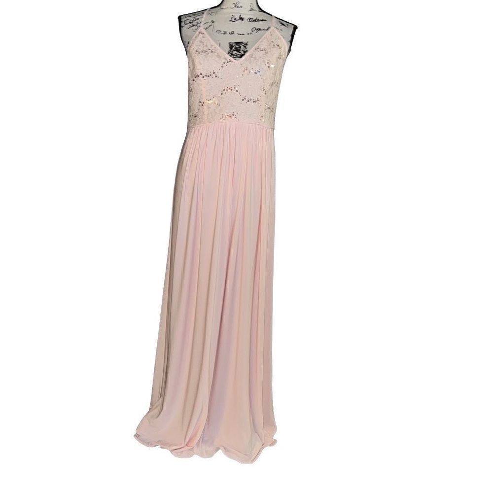 DB Studio light‎ peachy pink long formal dress New 12